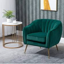 Luxurious green velvet chair